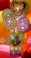 Flores en globo corazón